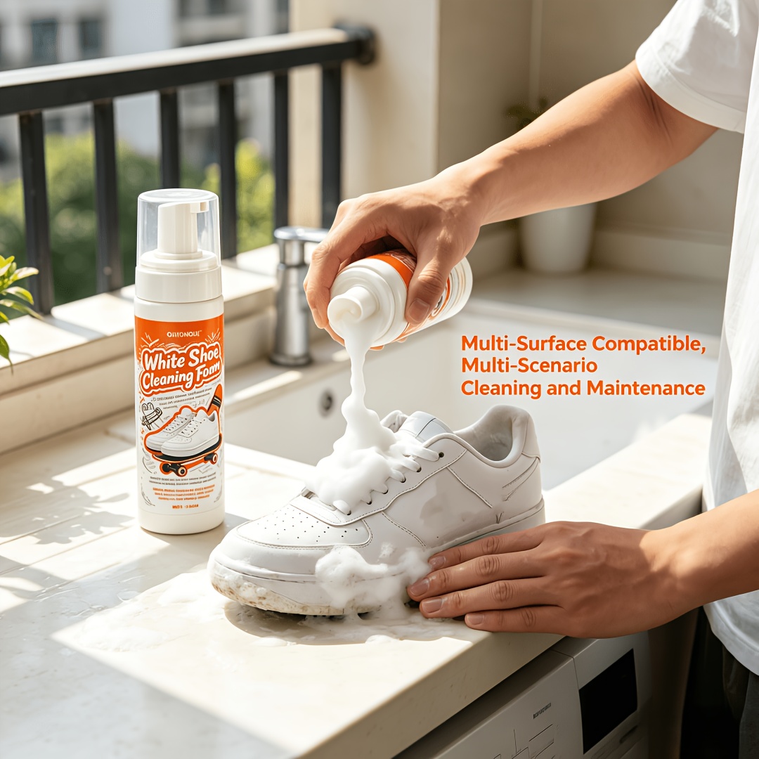 Care For Sneaker - โฟมทำความสะอาดรองเท้าสีขาวแบบพกพา ไม่ต้องล้างออก ใช้ได้กับหลายพื้นผิว สำหรับรองเท้าผ้าใบ รองเท้าหนัง นาฬิกา