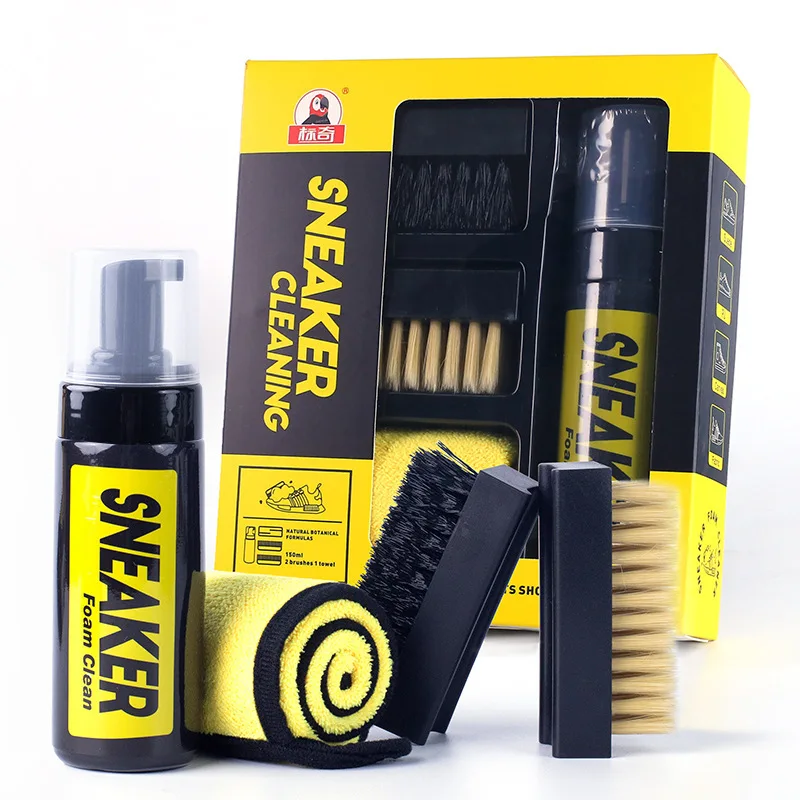 On Sneaker Care - โฟมกันน้ํารองเท้าผ้าใบทําความสะอาด 150ML รองเท้าโฟมทําความสะอาดแห้งชุดแปรงรองเท้ารองเท้าผ้าทํางานบนรองเท้าสีขาว,หนังนิ่ม,Boot
