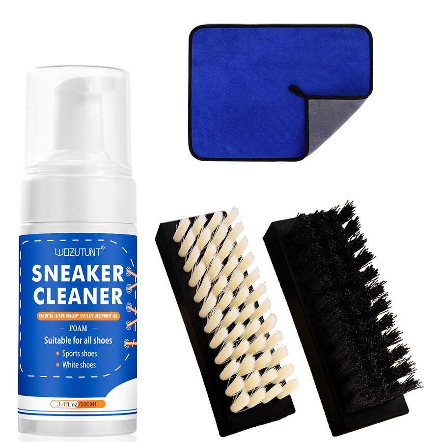 Sneaker Cleaner - ชุดทําความสะอาดรองเท้าสีขาวสําหรับรองเท้าผ้าใบผ้าใบ Nubuck Suede Decontamination รองเท้าผ้าใบโฟมทําความสะอาดพร้อมแปรง 2