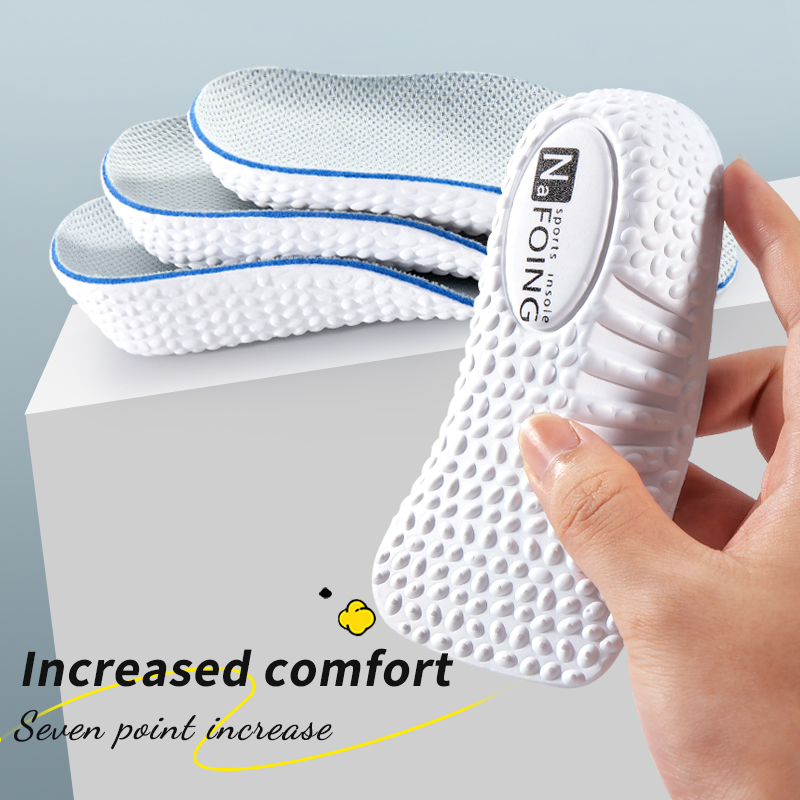 Insole Memory Foam - แผ่นเสริมส้นเพิ่มความสูงสำหรับผู้ชายและผู้หญิง รองรับอุ้งเท้า แก้ปัญหาเท้าแบน แผ่นรองเท้าเพื่อสุขภาพ แผ่นเสริมส้นรองเท้าผ้าใบ โฟมเมมโมรี่นุ่ม
